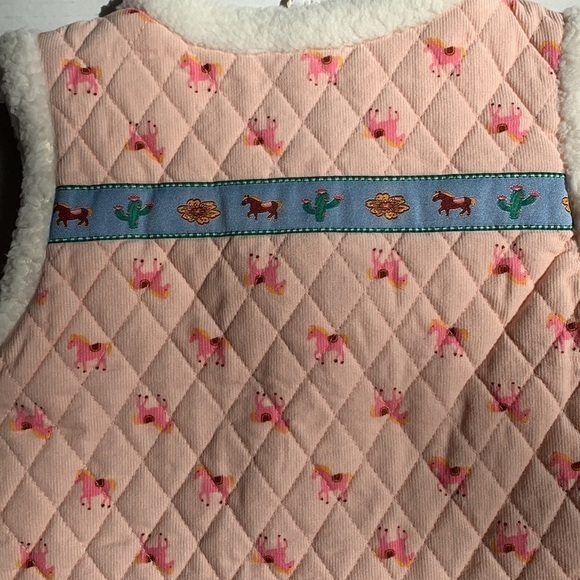 NWT Matilda Jane Pink and White Western Reversible Quilted Sherpa Vest - Picture 5 of 11